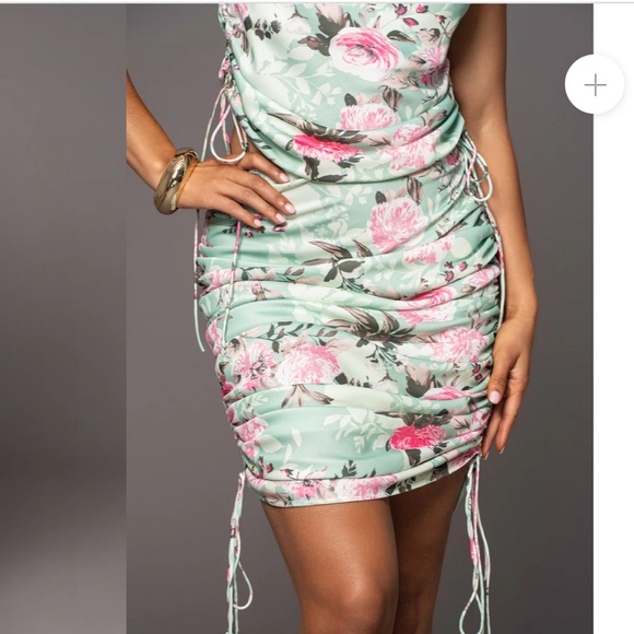 Milan Adjustable Side Rouche Floral Skirt Set - Picture 7 of 9